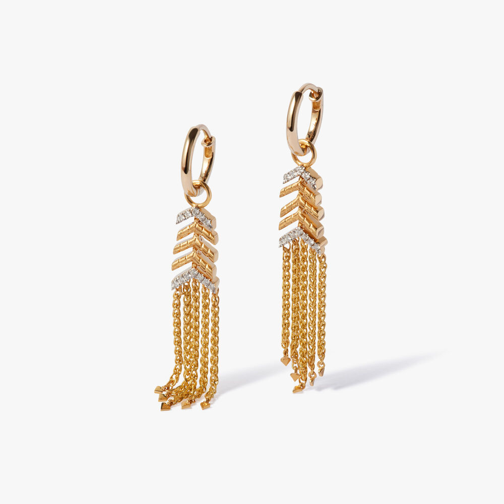 Flight Shimmy 18ct Yellow Gold Diamond Hoop Earrings | Annoushka jewelley